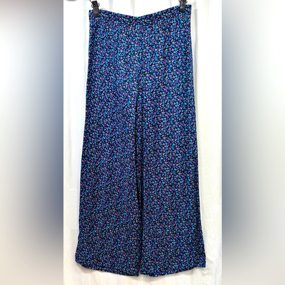 Vintage Young Edwardian Rayon Floral Pants Size 13 Cottagecore Boho Hippie